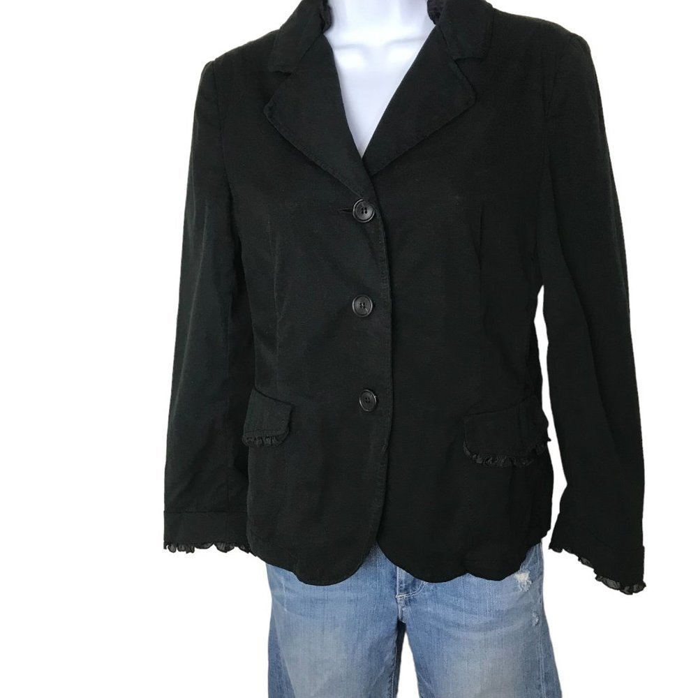 Miu Miu Black Scalloped Hem Blazer
